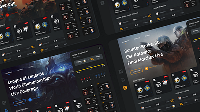 Esport Tournaments Platform Concept app app design concept design esports figma games landingpage league of legends uiux