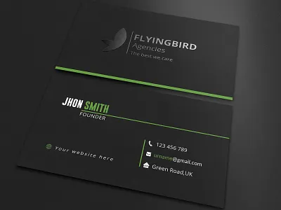 Spot UV Business Card business card template colorful business card green grey inspirations marketing agency modern print ready psd psd template texture