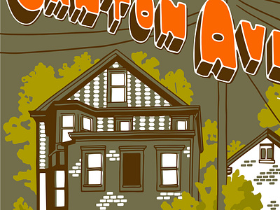 Sneak Peek building facade hand lettered hand lettering illustration procreate retro