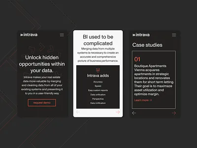 Intrava rebrand branding data startup typography ui