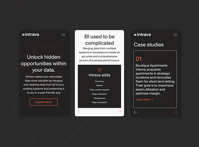 Intrava rebrand branding data startup typography ui