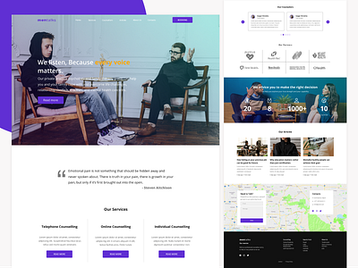 Website design for Counselling service for men branding clean clean ui health landing landing page minimal minimalist ui uiux ux web webdesign website