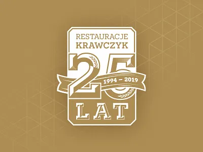 25'th anniversary logo 25 years 25th anniversary badge golden logo pattern restaurant years