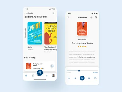 AudioBook App Concept app app design app ui audio player audiobook book ios ios app mobile app mobile ui mobile ui design popular shot ui ux
