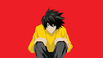 Lawliet L reimagined clean deathnote design flat identity illustration illustrator minimal surreal ui vector