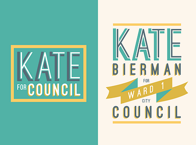 Kate for Council branding candidate city council design font design gold goodtype green logo logo political political logo sans serif type typography