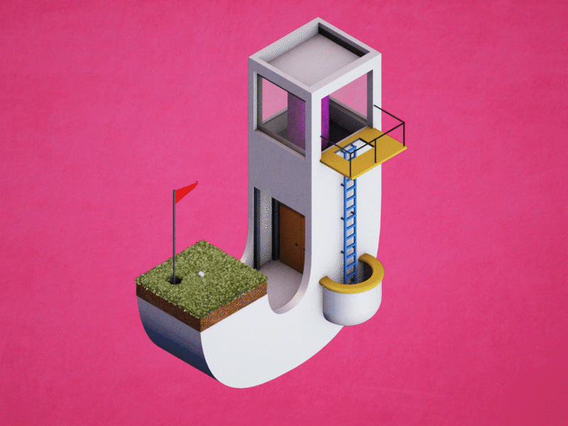 J 3d art animation design isometric