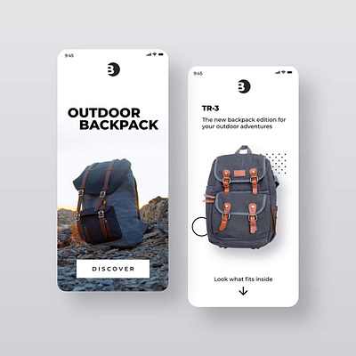 Minimal backpack mobile design animation app backpack branding design illustration login mobile typography ui uiux ux vector