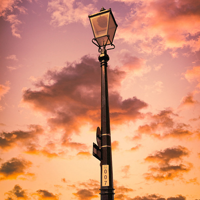 Photoshopped lamp 007 black blackpool blur filter gaussian glass lamp lamp post light mask night photoshop pink sky pov sign skies sunset