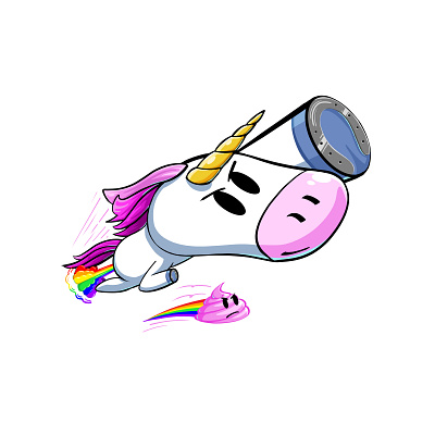 Unicorn animal cartoon comic cool cute fart flying fun funny horse humor illustration myth poop pride rainbow