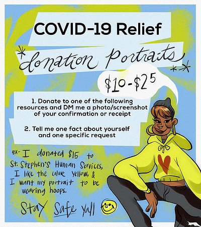 COVID Relief Donation Project characterdesign covid 19 freelance illustrator illustration portrait