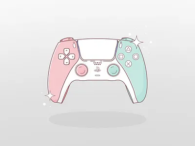 Ps5 controller pastel playstation procreate sparkles