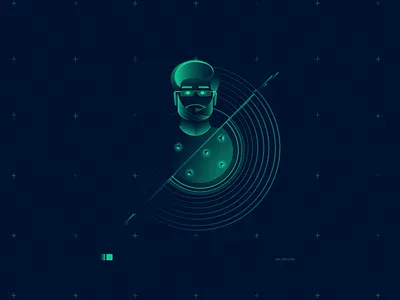 Firefly Guy creative firefly glow gradient hud illustration illustrator lines minimal portrait portrait illustration scifi texture