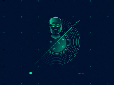 Firefly Guy creative firefly glow gradient hud illustration illustrator lines minimal portrait portrait illustration scifi texture