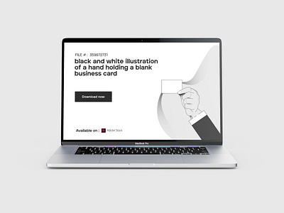 black and white illustration of a hand holding a blank business abstract adobe black clean design illustration minimalist simple stock ui ux web webdesign white