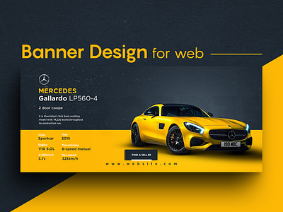 Facebook cover / web banner banner design branding car creative design eye catching facebook banner facebook cover flat mercedes simple design social media typography yellow