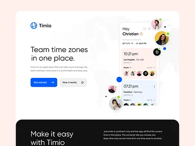 Time Zones Management | App app converter interface ios landing landing page landing page ui minimalistic mobile product product design productivity remote remote work time timezone ui ux