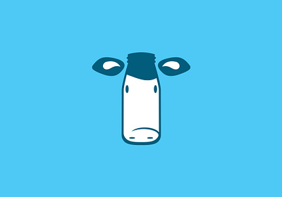 Milk glass cow branding cow design flat icon illustration logo milk vector