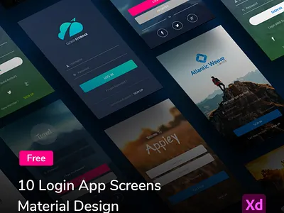 Login app pages - Material Design app design design app login page ui xd design