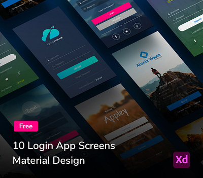 Login app pages - Material Design app design design app login page ui xd design