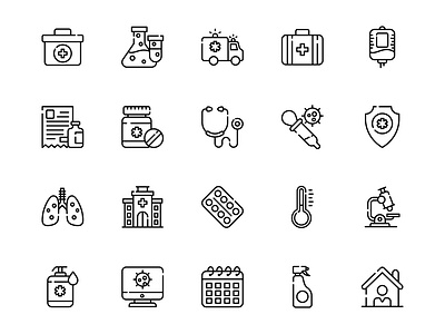 Medical and corona virus line icon 1 branding design education graphic design iconset illustration isons line art line icons linework logo medical school typography ui ux vector