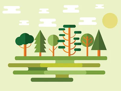 Flat Landscape design flat design graphic design illustration illustrator landscape nature