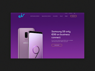 eir Business b2b e commerce landing page telecom ui ux visual design