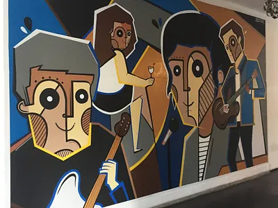 Café Concerto character illustration characterdesign cubism geometric graffiti illustration muralart painting street art urban art