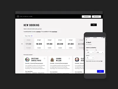 The Circle Line - Connecting people with Therapists design illustration landing page medium typography ui user experience ux web website