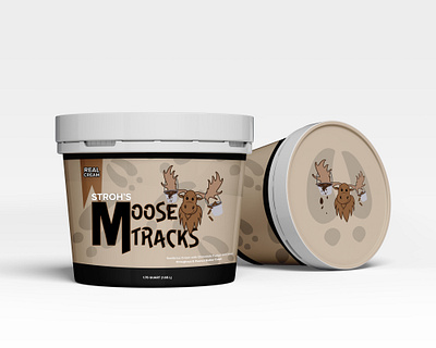 Ice Cream Carton Design (Dribbble Weekly Warmup) adobe illustrator branding design dribbbleweeklywarmup graphic design ice cream ice cream logo illustration illustrator moose moose tracks vector vector art