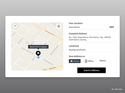 Map add location address address book daily ui 025 daily ui design challenge edit address edit location location map web app web design