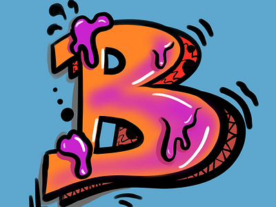 Graffiti Letter B design freelance graffiti handlettering illustration procreate