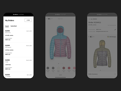 Responsive Apparel Customizer apparel customization design jacket mobile mobile ui product design ui ux