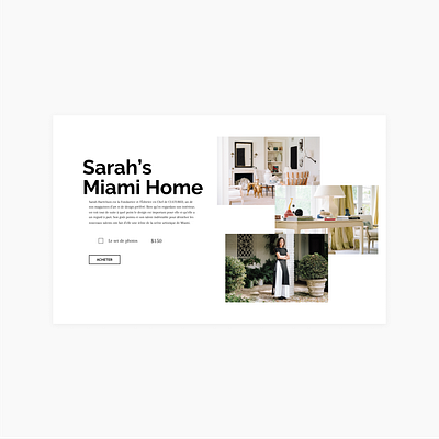 Page d'achat de série photo | Sarah's Miami Blog blog typography ui ux
