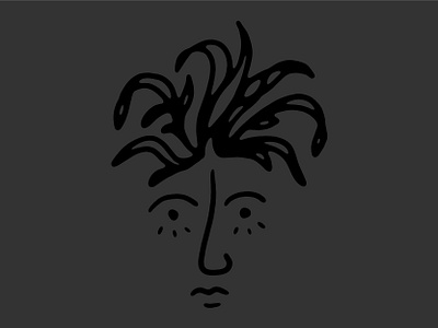 Face abstract branding face graphic design hair hand drawn lines logo portrait simple