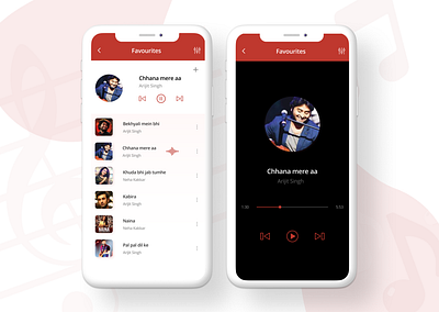 Music player app design icon ui ux vector