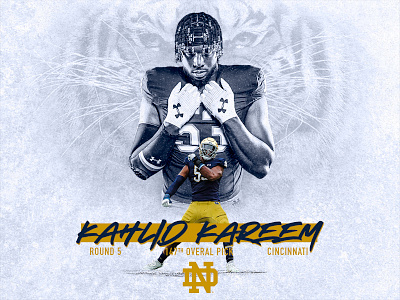 Kahlid Kareem Notre Dame Football Design bengals branding college design football graphicdesign irish photoshop sports design