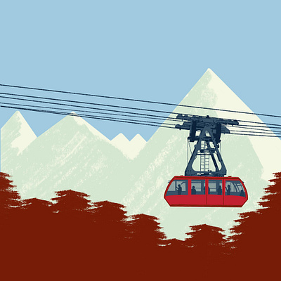 Ski Lift art artist digital illustration editorial illustration illustration procreate