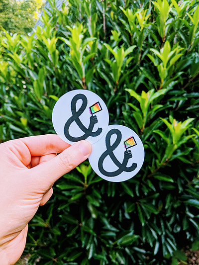 Inclusion And You | Hand Printed Pride Stickers ampersand design handmade illustration inclusivity lgbtqia pride print printmaking screen print screenprint silkscreen stickers