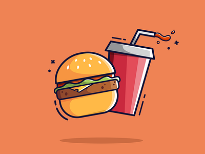 Eat & Drink Flat Illustration branding dribbble drink eat flat illustration flatdesign gaming graphic design illustration illustrator minimal vector