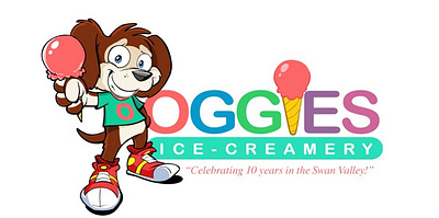 Ice Creamery Mascot - Oggies Ice Cream Cafe illustration logo logodesign logotype