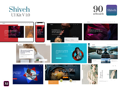 Shiveh UI Kit adobe xd concept design interface prototyping responsive template ui design uiux ux design webdesign website xd xd ui kit