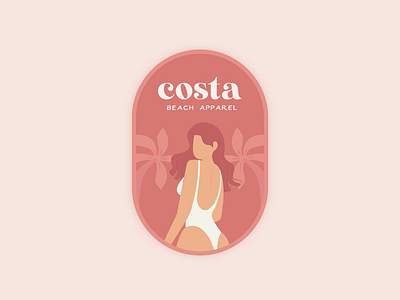 Costa Logo brand design branding design flat illustration logo logo design minimal pastel summer swimwear typography vector