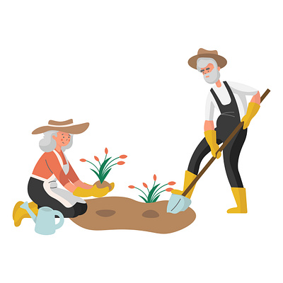 The Garden art character design flat illustration illustrator minimal vector web