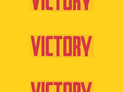 Victory badge bold font condensed halftone texture type typography yellow
