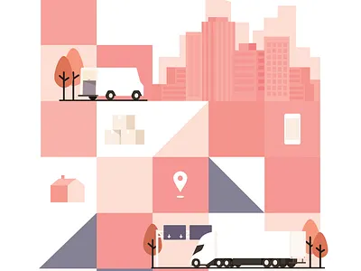 Delivery Logistics Collage animation art branding design flat illustration shopping sketch ui vector