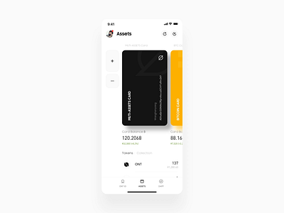 Crypto Wallet Assets Page Animation app bitcoin blockchain btc crypto minimal minimalist ui ux wallet