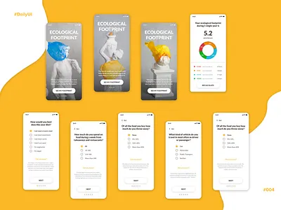 #DailyUI #004 Ecological Footprint Calculator app calculator daily 100 challenge dailyui design ecologic footprint mobile mobile ui pollution ui userinterface