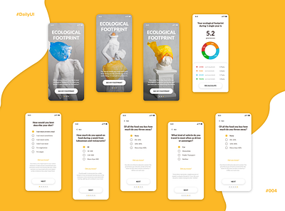 #DailyUI #004 Ecological Footprint Calculator app calculator daily 100 challenge dailyui design ecologic footprint mobile mobile ui pollution ui userinterface