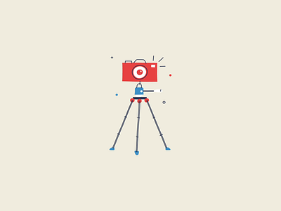 Camera On Tripod camera dslr hand drawn illustration monoline photo photography tripod